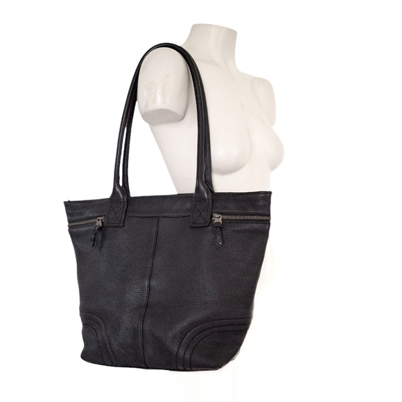 MARC New York by Andrew Marc Large Black Vegan LeatherTote Bag Biker Indie